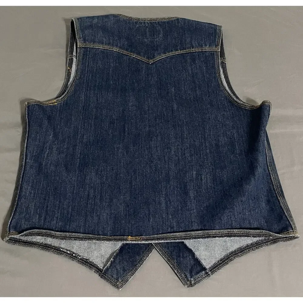 Vintage 70s Levi’s 60506-0216 Orange Tab Denim Vest Men’s Large USA Western